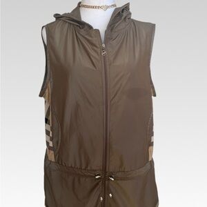 Women's Brown Hooded  vest size L BRAND NEW
